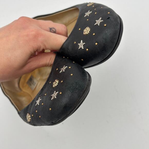 Jimmy Choo Star Studded Leather Ballet Flats Women's 40 - Picture 11 of 15
